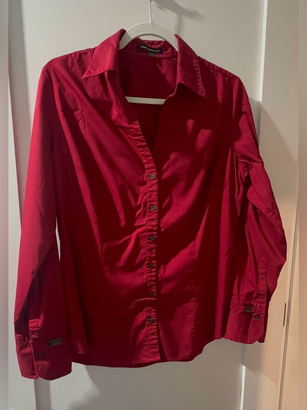 Express Red Button-Up Shirt